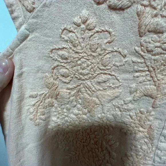 Roller Rabbit Dress Faith Embroidered Floral Cotton Shift Peach Size XS GUC - Picture 5 of 5